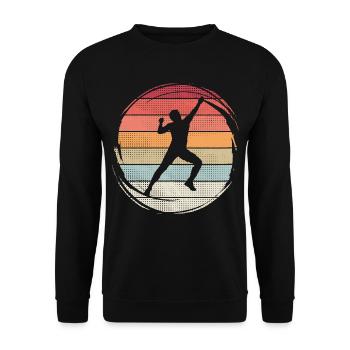 Bouldern Boulder Klettern Bergsteiger - Unisex Pullover - Schwarz - Vorne - Alina (178cm) & Michal (187cm)