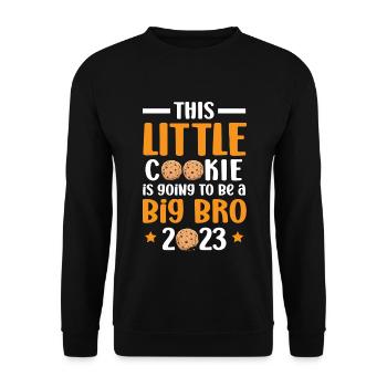 Lustiger Spruch Großer Bruder 2023 - Unisex Pullover - Schwarz - Vorne - Alina (178cm) & Michal (187cm)