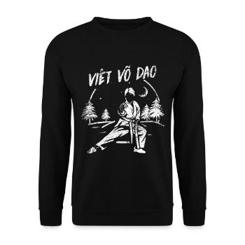 Wendiger Vovinam Kampfsportler - Unisex Pullover - Schwarz - Vorne - Alina (178cm) & Michal (187cm)