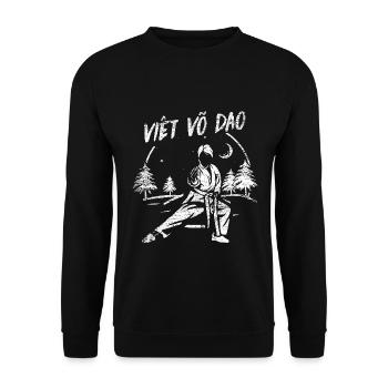 Wendiger Vovinam Kampfsportler - Unisex Pullover - Schwarz - Vorne - Alina (178cm) & Michal (187cm)