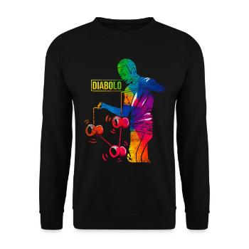 Geschickter Diabolo Zirkuskünstler - Unisex Pullover - Schwarz - Vorne - Alina (178cm) & Michal (187cm)