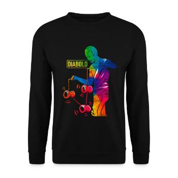 Geschickter Diabolo Zirkuskünstler - Unisex Pullover - Schwarz - Vorne - Alina (178cm) & Michal (187cm)