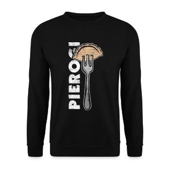 Herzhafter Pierogi Knödelteller - Unisex Pullover - Schwarz - Vorne - Alina (178cm) & Michal (187cm)