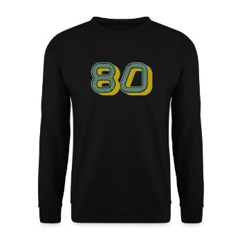 80. 80 JAHRE. 80. JAHRESTAG. 80-JÄHRIGES JUBILÄUM. - Unisex Pullover - Schwarz - Vorne - Alina (178cm) & Michal (187cm)