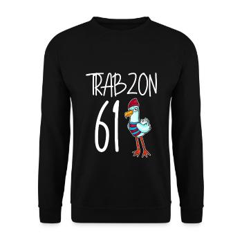 Trabzon 61 Türkei Stadt - Unisex Pullover - Schwarz - Vorne - Alina (178cm) & Michal (187cm)