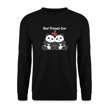 Best Friends Ever Pandas Bff Beste Freunde - Unisex Pullover - Schwarz - Vorne - Alina (178cm) & Michal (187cm)