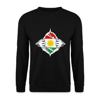 Kurdistan Kurde Flagge - Unisex Pullover - Schwarz - Vorne - Alina (178cm) & Michal (187cm)