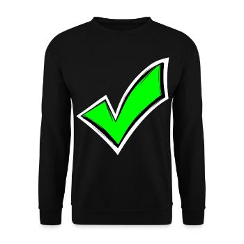Häkchen hacken Farbig gesehen - Unisex Pullover - Schwarz - Vorne - Alina (178cm) & Michal (187cm)