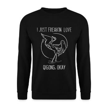 Achtsamer Qigong Morgenroutine - Unisex Pullover - Schwarz - Vorne - Alina (178cm) & Michal (187cm)