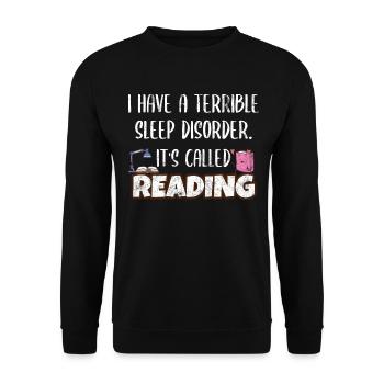 Reading Bookworm Funny Books Pun Book Lover - Unisex Pullover - Schwarz - Vorne - Alina (178cm) & Michal (187cm)