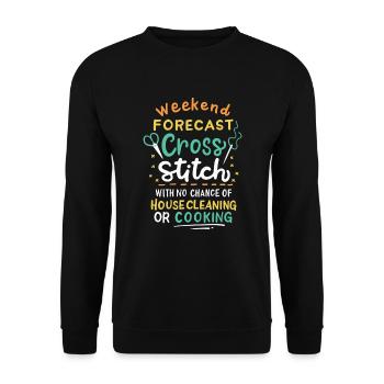 Cross Stich Handarbeiten - Unisex Pullover - Schwarz - Vorne - Alina (178cm) & Michal (187cm)