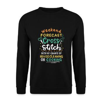 Cross Stich Handarbeiten - Unisex Pullover - Schwarz - Vorne - Alina (178cm) & Michal (187cm)
