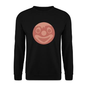 Gesichtswurst Shirt | Lustiges Wurst-Gesicht - Unisex Pullover - Schwarz - Vorne - Alina (178cm) & Michal (187cm)
