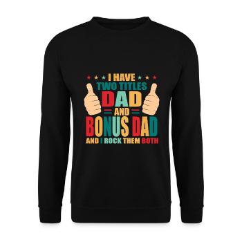 Bonus Dad - Unisex Pullover - Schwarz - Vorne - Alina (178cm) & Michal (187cm)