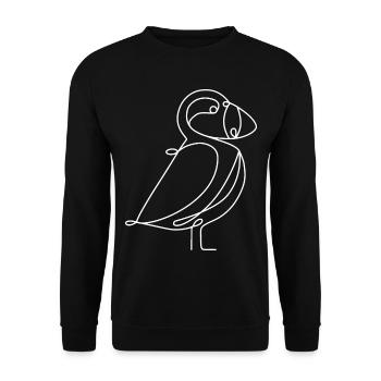 Puffin Lineart Papageientaucher Papageitaucher - Unisex Pullover - Schwarz - Vorne - Alina (178cm) & Michal (187cm)