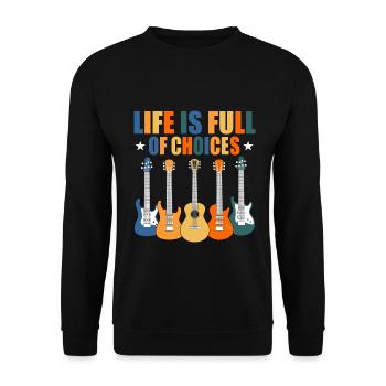 Guitar Player Guitarist - Unisex Pullover - Schwarz - Vorne - Alina (178cm) & Michal (187cm)