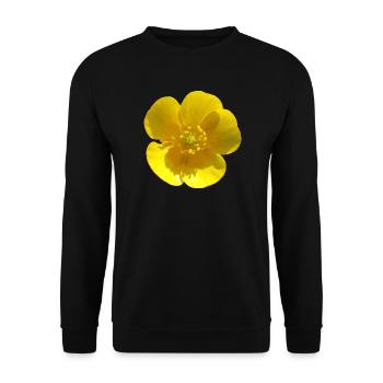Blume gelb gelbe Blume - Unisex Pullover - Schwarz - Vorne - Alina (178cm) & Michal (187cm)