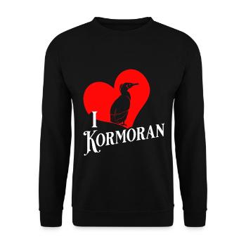Geheimnisvoller Kormoran Meeresvogel - Unisex Pullover - Schwarz - Vorne - Alina (178cm) & Michal (187cm)