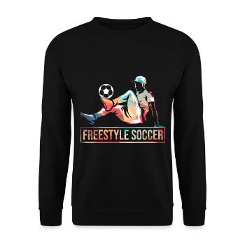 Akrobatischer Freestyle Fußball - Unisex Pullover - Schwarz - Vorne - Alina (178cm) & Michal (187cm)