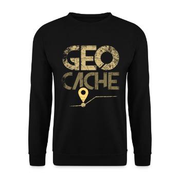 Geocache Geocaching Geocatcher Geocatcherin - Unisex Pullover - Schwarz - Vorne - Alina (178cm) & Michal (187cm)