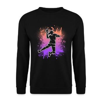 Handballerin Handballspielerin Damen Handball - Unisex Pullover - Schwarz - Vorne - Alina (178cm) & Michal (187cm)