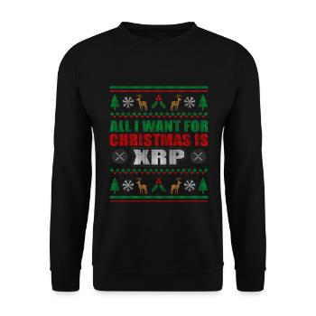 Christmas XRP Investor - Unisex Pullover - Schwarz - Vorne - Alina (178cm) & Michal (187cm)