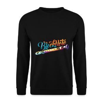 Flinke Blockflöte Bläserensemble - Unisex Pullover - Schwarz - Vorne - Alina (178cm) & Michal (187cm)