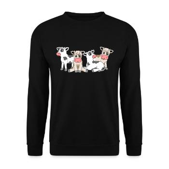 Kälber - Unisex Pullover - Schwarz - Vorne - Alina (178cm) & Michal (187cm)