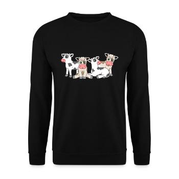 Kälber - Unisex Pullover - Schwarz - Vorne - Alina (178cm) & Michal (187cm)