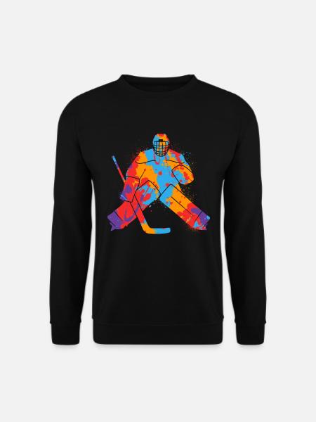 Eishockey Torwart Bunt Kinder Eishockeyspieler - Unisex Pullover - Schwarz