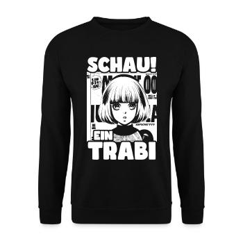 Schau! Ein TRABI - Unisex Pullover - Schwarz - Vorne - Alina (178cm) & Michal (187cm)