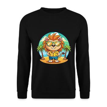 Lunettes de soleil de plage d’été Lion Funny Cartoon - Sweat-shirt Unisexe - noir - Devant - Alina (178cm) & Michal (187cm)