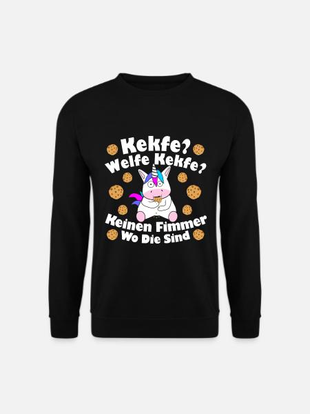 Kekfe Welfe Kekfe Lustiges Einhorn Kekse - Unisex Pullover - Schwarz