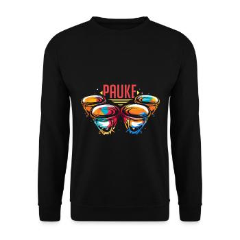 Donnernde Pauke Orchesterklang - Unisex Pullover - Schwarz - Vorne - Alina (178cm) & Michal (187cm)