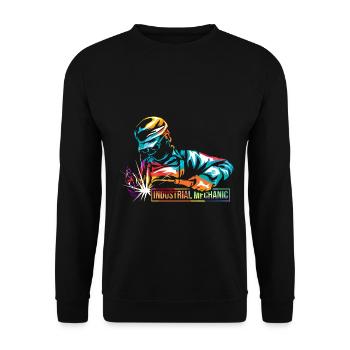 Flinker Industriemechaniker Wartungsteam - Unisex Pullover - Schwarz - Vorne - Alina (178cm) & Michal (187cm)