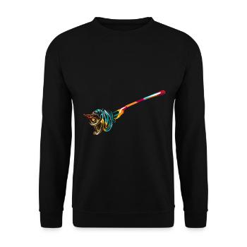Herzhafter Spaghetti Kochabend - Unisex Pullover - Schwarz - Vorne - Alina (178cm) & Michal (187cm)