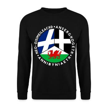 Schottische, walisische, kornische Unabhängigkeit, keltisch - Unisex Pullover - Schwarz - Vorne - Alina (178cm) & Michal (187cm)