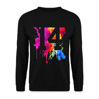 14 ANS 14E ANNIVERSAIRE - Sweat-shirt Unisexe - noir - Devant - Alina (178cm) & Michal (187cm)