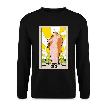 Die Göttin Circe Tarotkarte Schamane Wahrsagerei - Unisex Pullover - Schwarz - Vorne - Alina (178cm) & Michal (187cm)