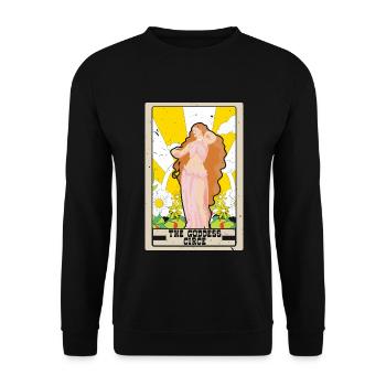 Die Göttin Circe Tarotkarte Schamane Wahrsagerei - Unisex Pullover - Schwarz - Vorne - Alina (178cm) & Michal (187cm)