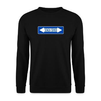 Unsinnige Verkehrszeichen - Unisex Pullover - Schwarz - Vorne - Alina (178cm) & Michal (187cm)