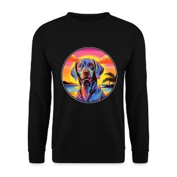 Deutsche Bracke Hunderasse Bunte Karikatur Waterco - Unisex Pullover - Schwarz - Vorne - Alina (178cm) & Michal (187cm)