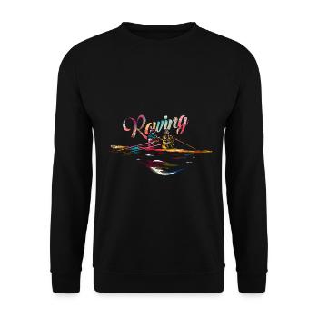 Übermütige Rudercrew Schlagmann - Unisex Pullover - Schwarz - Vorne - Alina (178cm) & Michal (187cm)