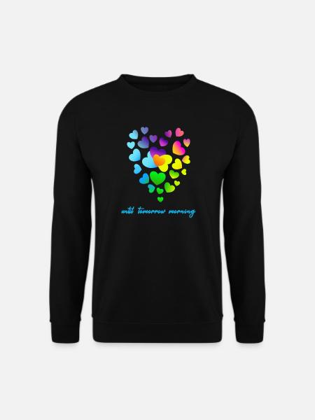 Herzen bunte Herzen Herzen Haufen - Unisex Pullover - Schwarz