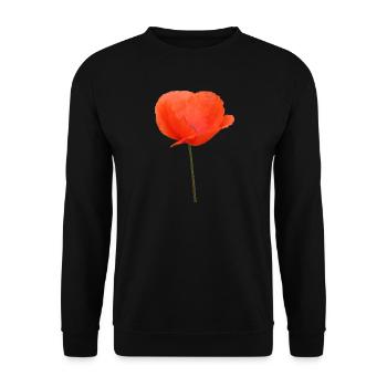 Mohnblume Mohn Klatschmohn - Unisex Pullover - Schwarz - Vorne - Alina (178cm) & Michal (187cm)