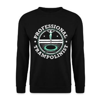 Professioneller Trampolinspringer Trampolin Trampo - Unisex Pullover - Schwarz - Vorne - Alina (178cm) & Michal (187cm)