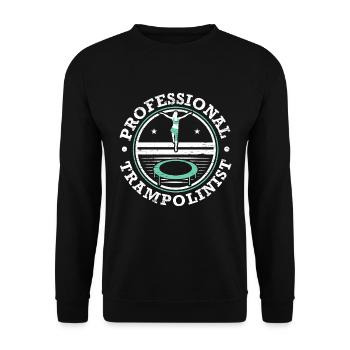 Professioneller Trampolinspringer Trampolin Trampo - Unisex Pullover - Schwarz - Vorne - Alina (178cm) & Michal (187cm)