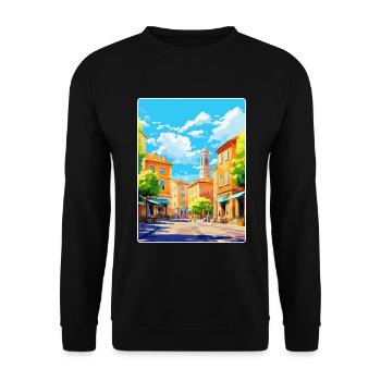 Aix En Provence Frankreich Vintage Reiseposter WPA - Unisex Pullover - Schwarz - Vorne - Alina (178cm) & Michal (187cm)