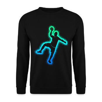 Handballspieler Handballer Herren Handball Jungen - Unisex Pullover - Schwarz - Vorne - Alina (178cm) & Michal (187cm)