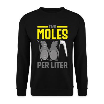 Zwei Maulwürfe pro Liter Maulwurfsflüsterer Wissen - Unisex Pullover - Schwarz - Vorne - Alina (178cm) & Michal (187cm)